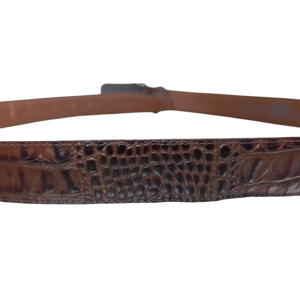Tony Lama Men's Top Grain Leather‎ Brown Belt Size 42 with Belt Buckle Made USA